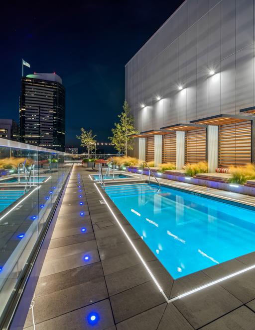 Rooftop pool at Ovation in Seattle